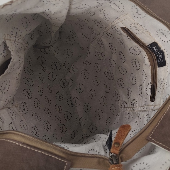 Great Nautical Tote Bag Floral Print Canvas And Leather - Picture 9 of 9